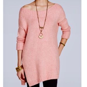 Free people peachy pink “Tricot pullover sweater”